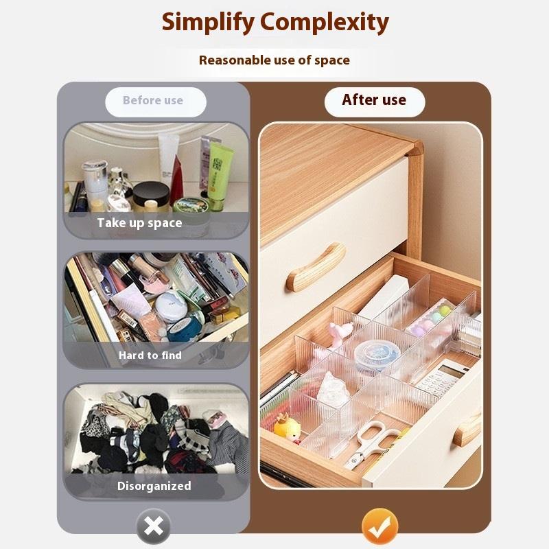 4Pcs Drawer Divider Adjustable Free Combination Partition Storage Shelves Wardrobe Closet Separator Underwear Socks Storage