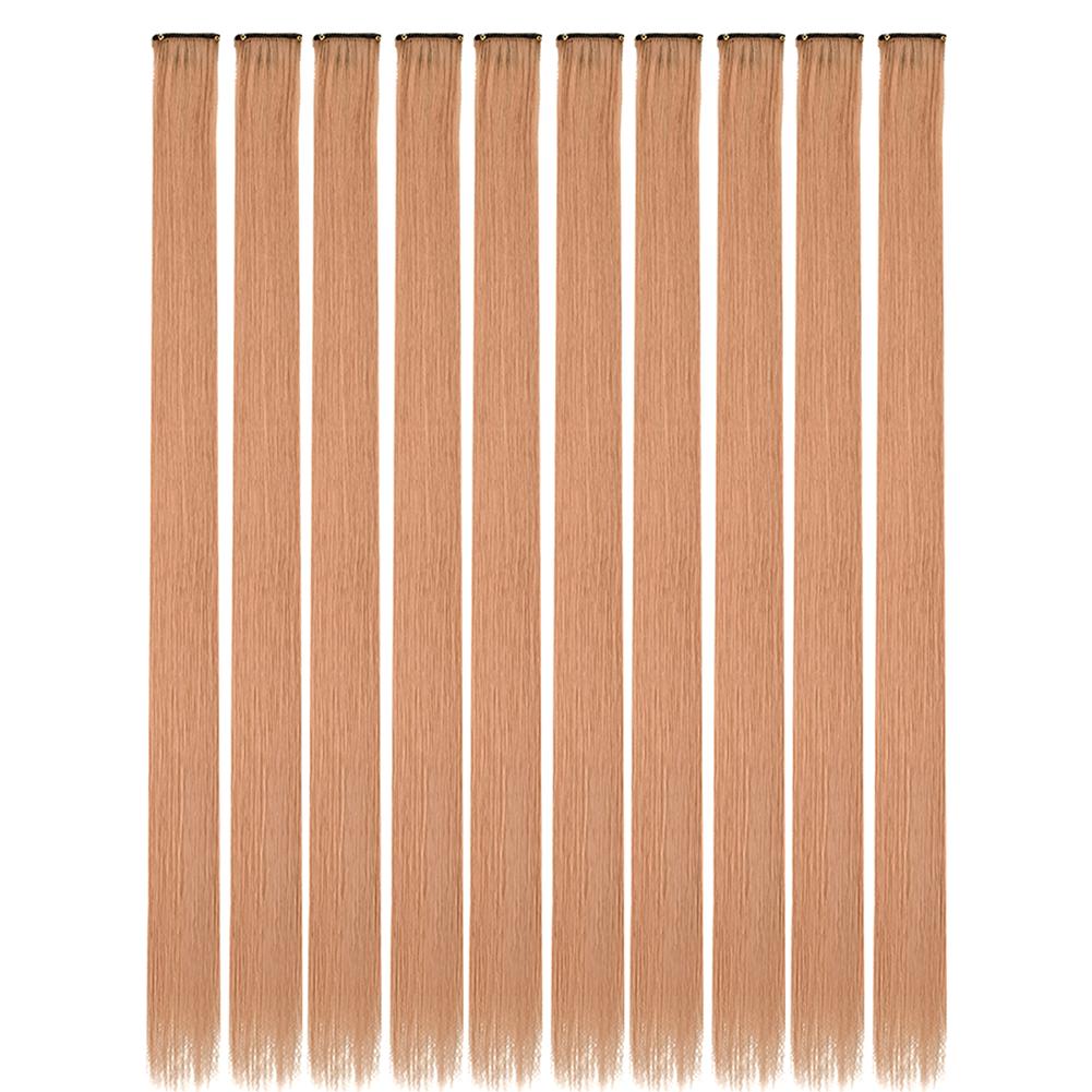 10PCS/Pack Colored Party Highlights Clip in Hair Extensions for Girls 18 Inches Omber colors Straight Synthetic Hairpieces 2028