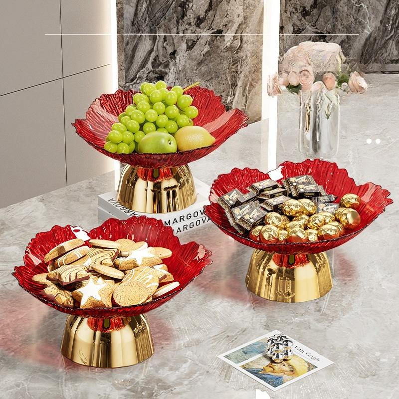 Acrylic Fruit Plate Wedding Party Nut Snacks Fruit Plate High Foot Tray Living Room Storage Decoration Home Tableware Decoration