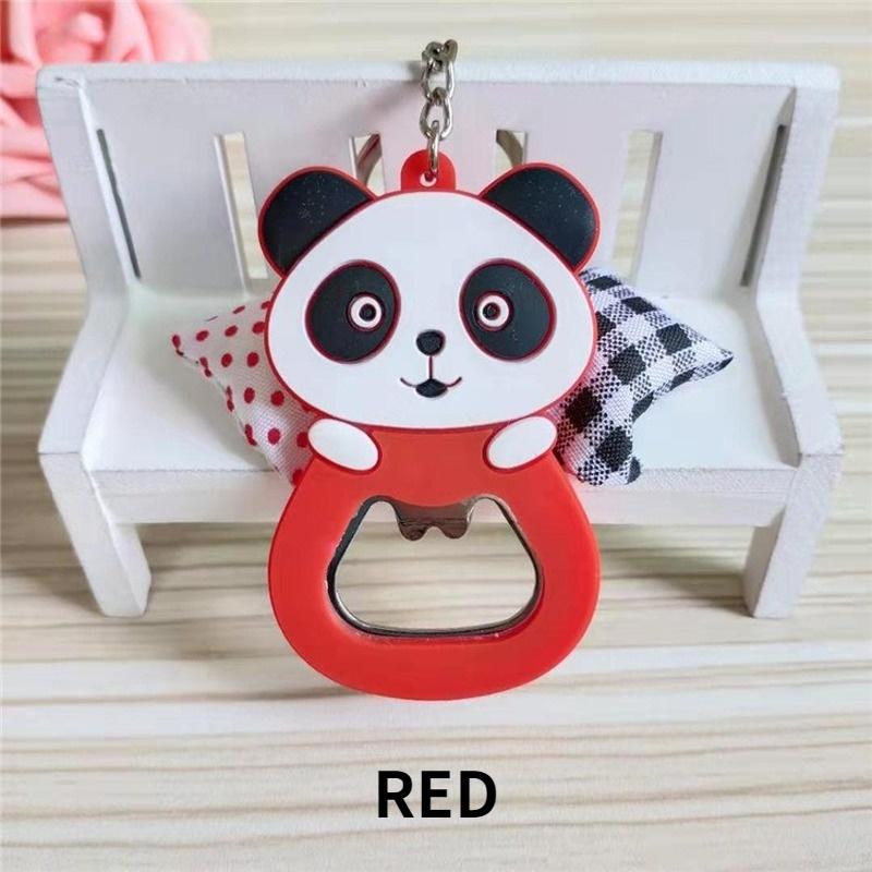 PVC Schlüsselanhänger Cartoon Panda Silikon Flaschenöffner Weinanfänger Kühlschrankaufkleber