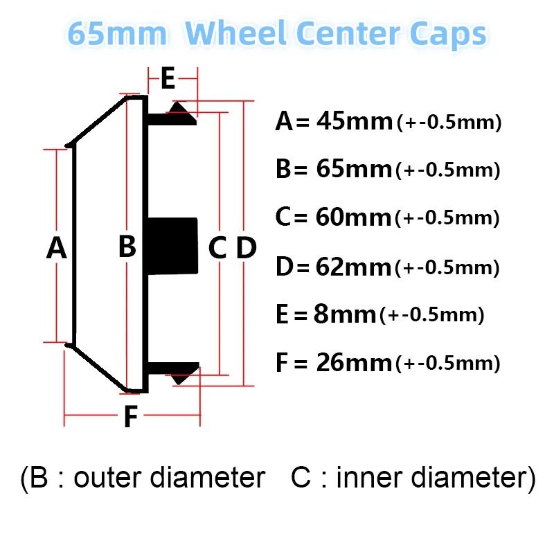 4pcs 60mm 64mm 65mm 68mm 69mm No Logo Emblem Car Wheel Center Caps Wheels Hub High Cap Rim Hubcaps Dust Cover Car Accessories