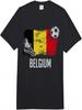 Maillot Drapeau Belgique Équipe de Football Belge T-shirt Lourd Adulte Belge
