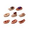 62KD Pack of 8 Miniature Jiangnan Boats Model Ornaments Resins Figurines for Cultural Home Aesthetic Table Shelf Decoration