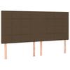 Box Spring Bed with Mattress & LED Dark Brown 160x200 cm Fabric