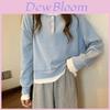 Hoodie Sweater For Women With Patching Design In Cotton Blend For Spring Casual Wear