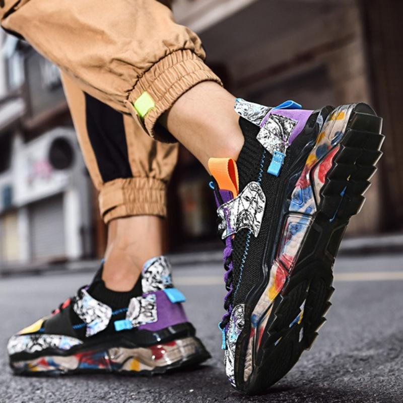 High Quality Men's Platform Sneakers Lightweight Breathable Large Size Running Shoes Comfortable Soft Sole Vulcanized Shoes 2025