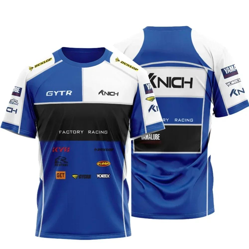 Baibao QIQI Toonaangevend Heren T-shirt met Off-road Team Motorfiets 3D Printen, Ademend Sneldrogend Ronde Hals Heren T-shirt 6XL