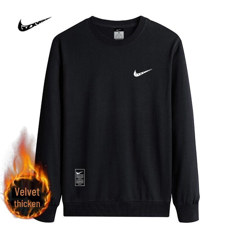 

Men s Round Neck Loose Sweatshirt with Long Sleeves - Spring/Autumn Warm Layered Top for Couples XXL
