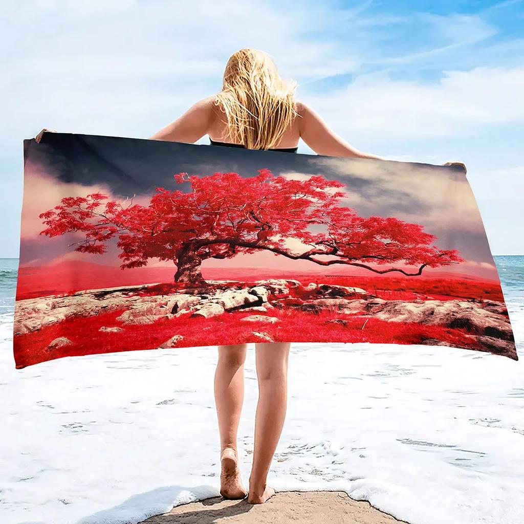 Adults Oversized Beach Towels Women Sand Free Tree Beach Towels Quick Dry Large Bath Towels Microfiber Lightweight Travel Towel