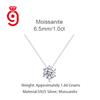 925 Silver Round-Cut Moissanite Necklace Chain Sparkle Fashion Jewelry Elegant Minimalist Statement Moissanite Necklace
