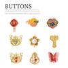 5pcs Copper-Plated Alluvial Gold Auspicious Butterfly Button Chinese Jacket Cheongsam Hanfu Button Diy Bracelet Buckle Buckle