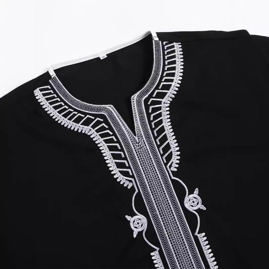 Muslim Fashion Abayas Men Patchwork Embroidery Long Robe Saudi Arab Kaftan Male Jubba Thobe Islamic Moroccan Abaya