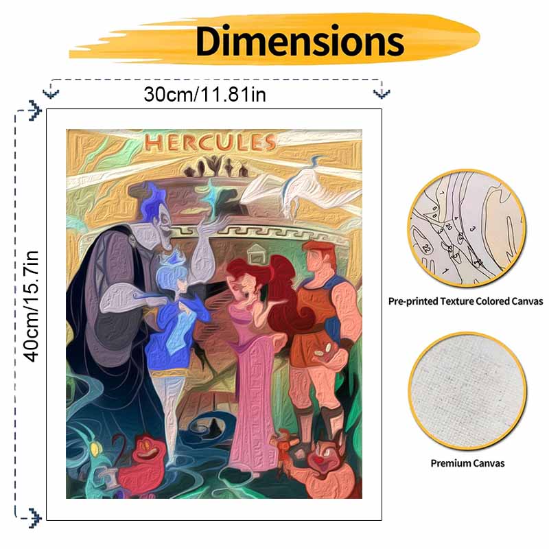 Disney Kit de Pictură în Ulei Hercules pe Numere Pictat Manual. Artă de perete DIY Decor pentru casă Cadou
