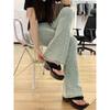 American High Street Rhinestone Micro Flare Slimming Jeans for Women - Spring/Summer Long Pants