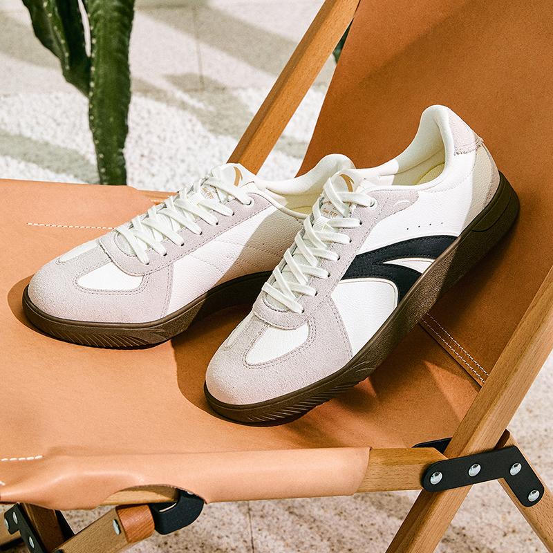 Anta TT Coverage Cushioning Low top Skateboard Shoes Men's Ivory White Shade 1 Gray Basic Black 912518009-5