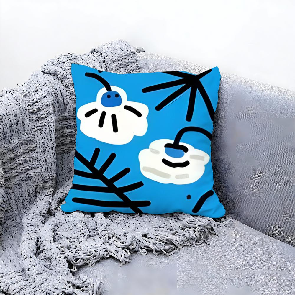 Artistic Floral Illustration Cushion Cover Premium Comfort Reversible Pillow Cove Two in One Design for Any Room Car Interior