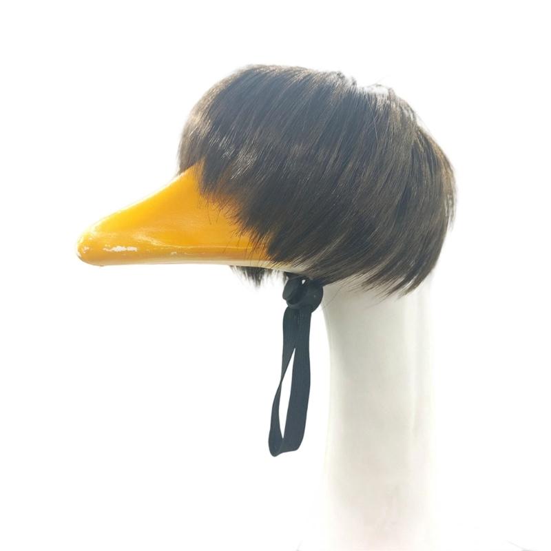 

Lovely Bob Pet Wigs Hair Geese Hairpiece Cosplay Headpiece For Pet Novelty Lookings Holiday Photography Accessory природний/чорний