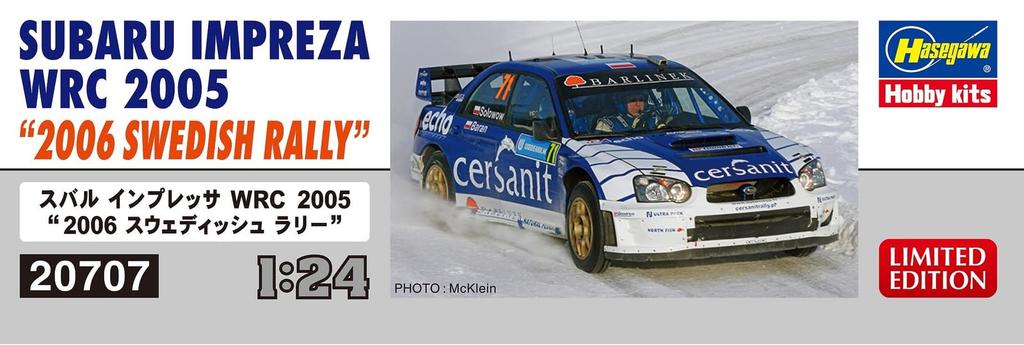 Hasegawa Scale Subaru Impreza WRC 2005 Swedish Plastic Model Kit 20707 1/24 "2006 Rally"