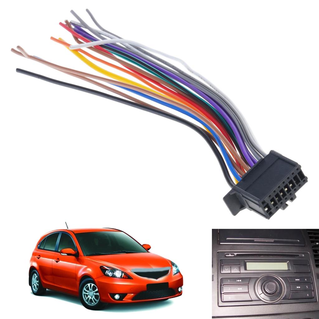 16 Pin Plug Connect Wiring Harnesses Cable Radio Multimedias Player Car Sockets Modification