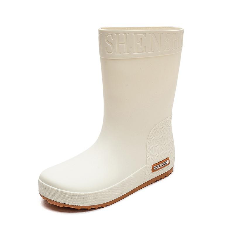 Fashion Rain Shoes Women's Medium Tube Rain Boots New Women's Versatile Waterproof Shoes Wear Wear Wear-resistant Non-slip Rubber Shoes Work