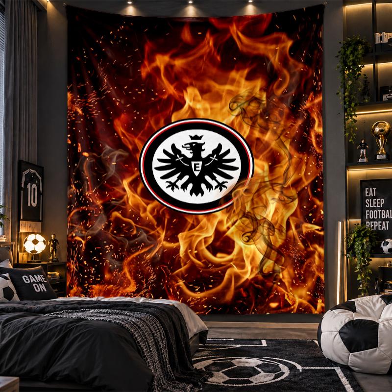 Wall Hanging Tapestry Eintracht Frankfurt Football Print Cloth for Living Room Bedroom Home Decor