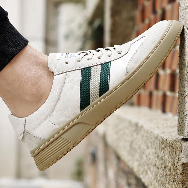 Fashion Casual Leather Mens Outdoor Travel Shoes Comfort Breathable Lace Up Sneakers Leisure Walk Skateboard Footwear Fashion Trainers