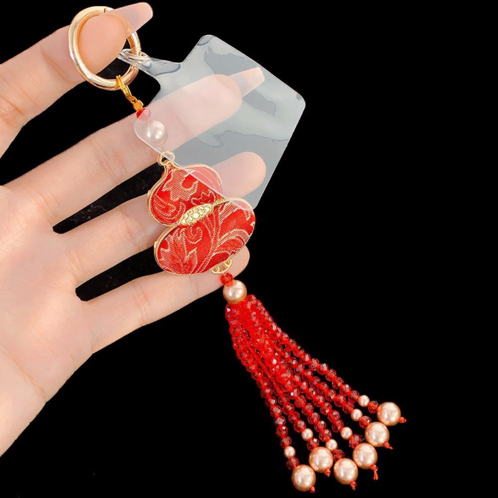 Keychain Mobile Phone Lanyard National Style Gourd Mobile Phone Charm  Lanyard Patch красный