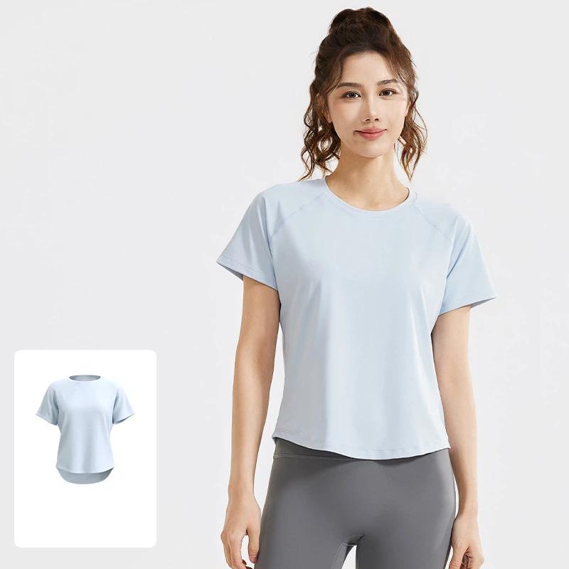 New summer loose mesh yoga short sleeved female breathable T shirt  running sports fitness top women