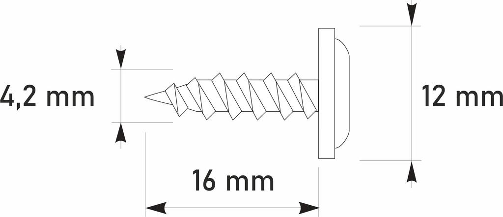 GM- mounting connectors 4.2x16mm RAL 8003