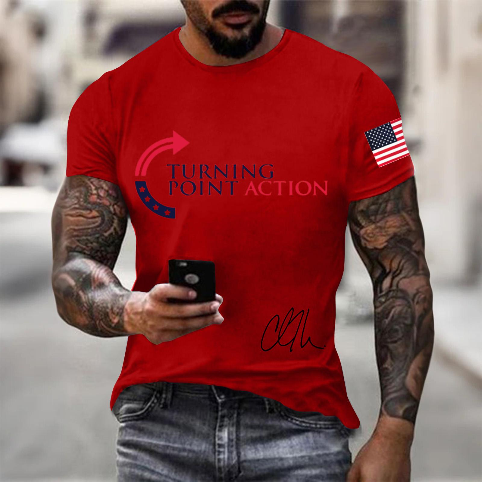 

Мужская футболка с коротким рукавом с принтом Мужская свободная повседневная футболка с коротким рукавом M красный