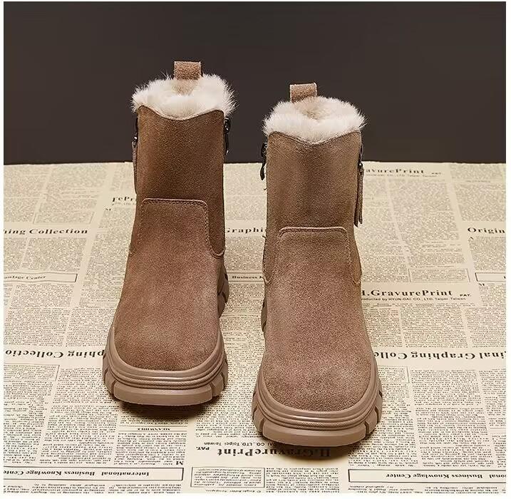 Warm snow boots women's 2025 autumn and winter new velvet Martin boots short boots thickened cotton boots non-slip boots thin boots