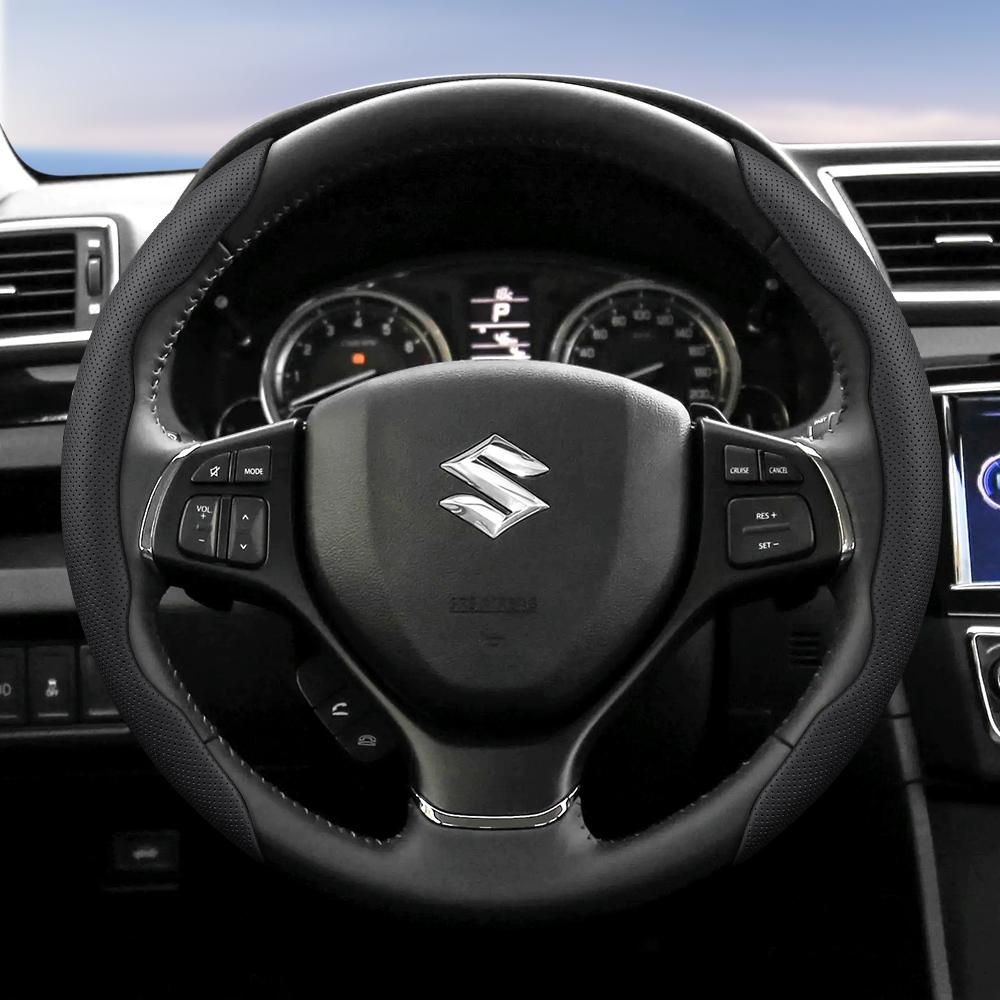 Suitable for Suzuki Breathable Hole Leather Steering Wheel Cover Segmented Quick Release Design Anti-Slip and Durable Swift 2011 Sx4 Grand Vitara