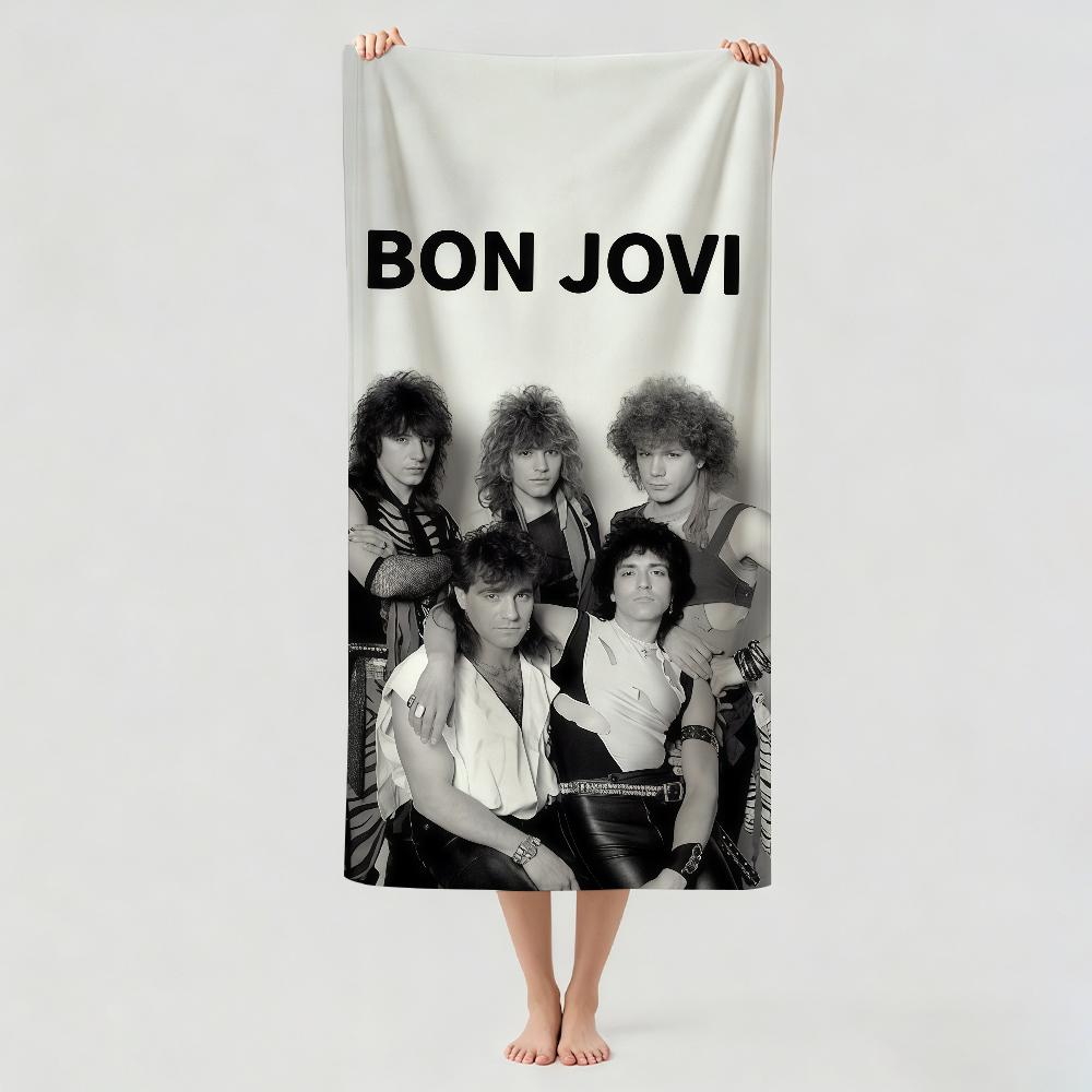 Asciugamano per Band Rock B-Bon J-Jovi Asciugamano da Bagno Applicabile per Nuoto Leggero Campeggio Yoga Spiaggia Esterno