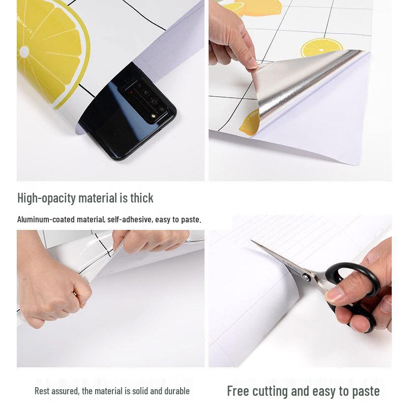 Eco-Friendly Kitchen Anti-Oil Stickers: Self-Adhesive, Waterproof, Heat-Resistant Tile and Stove Top Renovation Wallpaper.