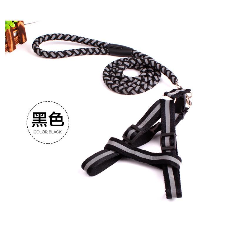 Puppy dog cat reflective braided traction rope dog chain chest strap pet leash