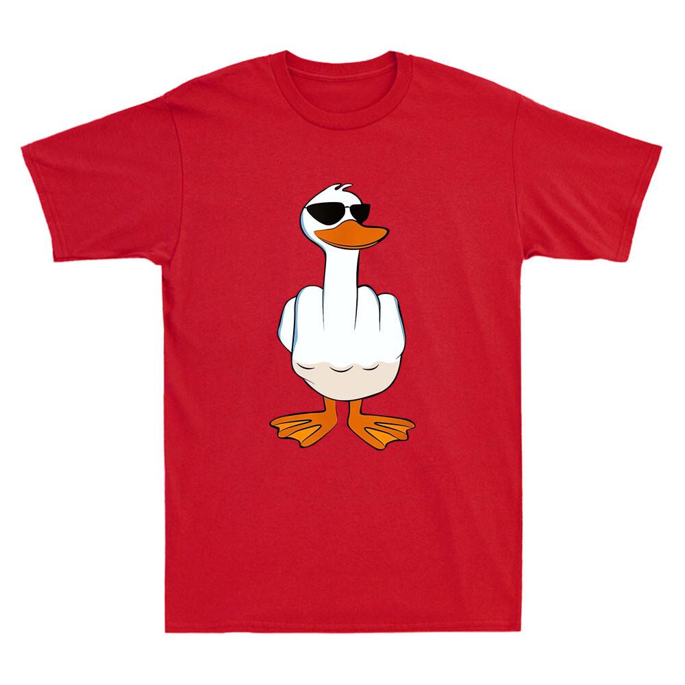 Non Me Ne Frega Niente Anatra Dito Medio Divertente Volgare Anatra Con Occhiali Meme T-shirt Unisex