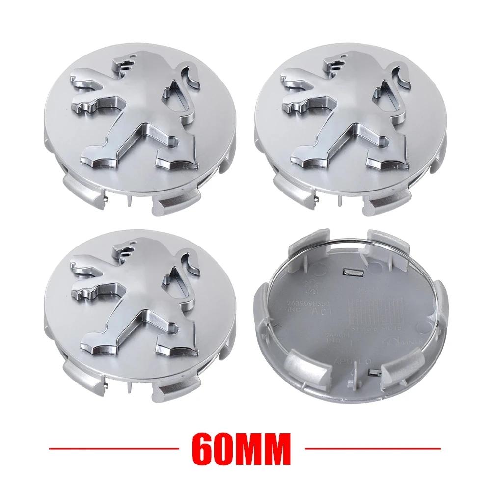 Car Sticker 2025 Hot 4PCS 60mm Car Wheel Center Hub Cap Emblem Covers For Peugeot GT 407 508 2008 5008 307 308 3008 206 207 208