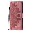 For iPhone 17 Pro Max Case Imprinted Totem Skin Feel Wallet Leather Phone Cover with Hand Strap