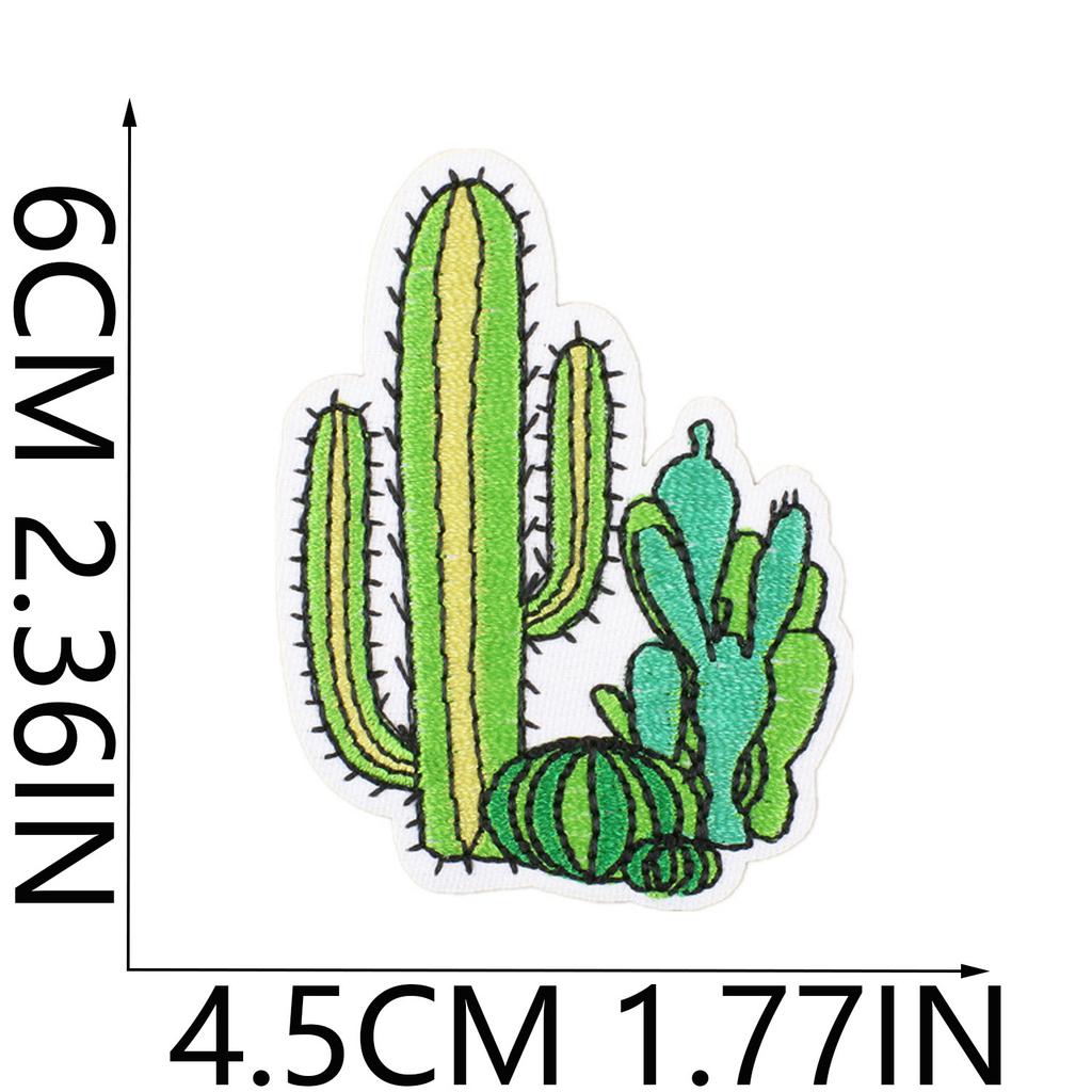 Summer Series Wave Embroidery Cloth Sticker Rainbow Cactus Computer Embroidery Label Cartoon Bus Patch Sticker