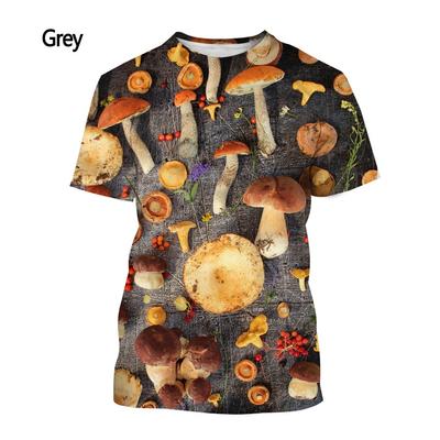 Męskie i Damskie Codzienne T-shirty z Krótkim Rękawem Nowa Moda Grzyb Śmieszny T-shirt z Nadrukiem 3D