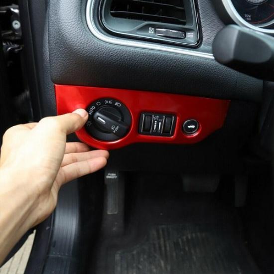 ABS Red Accessories Headlight Switch Button Cover For Dodge Charger 2010-