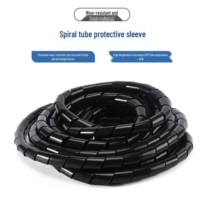 Spiralschlauch PE Drahtschutzband - Kabelmanagement-Organizer für 4/6/8 Drähte