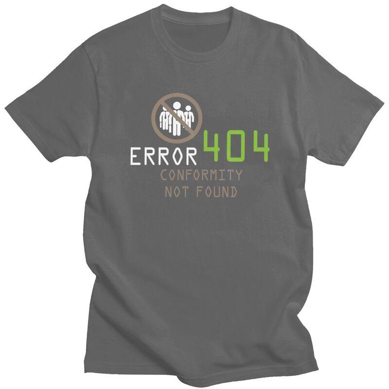 Custom Error 404 Conformity Not Found Tshirt for Men Short Sleeve Casual T Shirt Programmer Tshirts Slim Fit 100 Cotton Tee