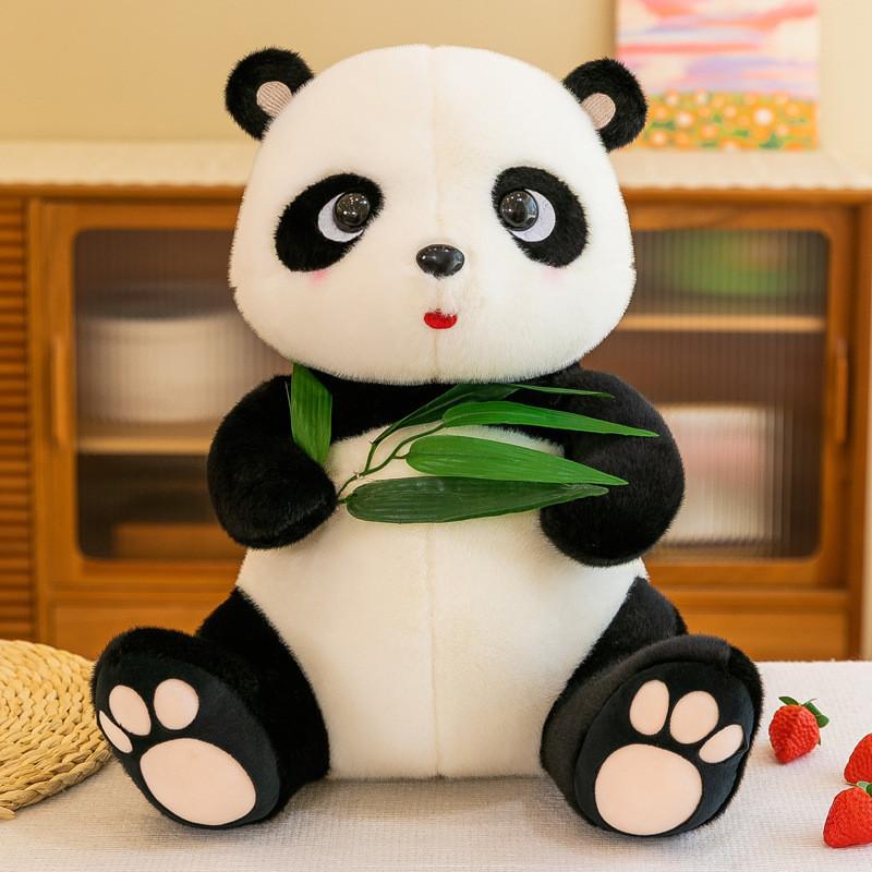 Adorable White Plush Panda Bear Toy Soft Pp Cotton Stuffed Animal For Kids Gifts