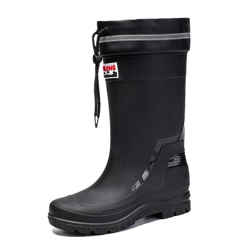 High-end Rain Shoes Men's Closed Rainproof Waterproof Shoes High Rain Boots Takeaway Rider Special Rubber Shoes Fishing Shoes