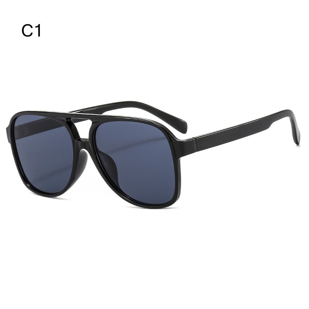 Trendy Double Bridge Oversized Pilot Sunglasses UV400 Protection Classic Big Shades 70s Sun Glasses for Women & Men