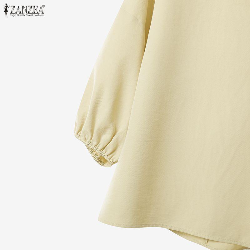 ZANZEA Damska bluzka i spodnie z rękawem 3/4, codzienne dwuczęściowe zestawy garniturów