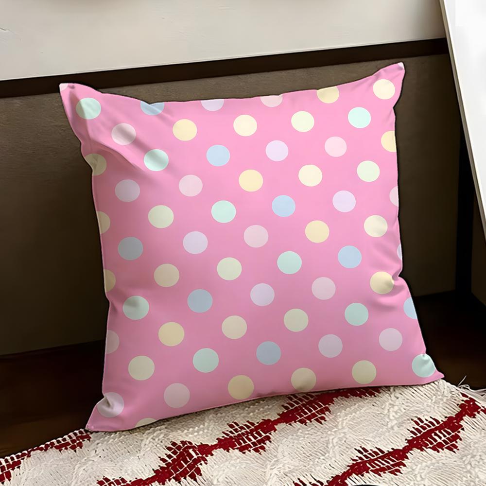 Sunny American Retro Polka Dot Cushion Cover Reversible Soft Durable Pillow Cover Home Car MultiScene Use for Daily Comfort