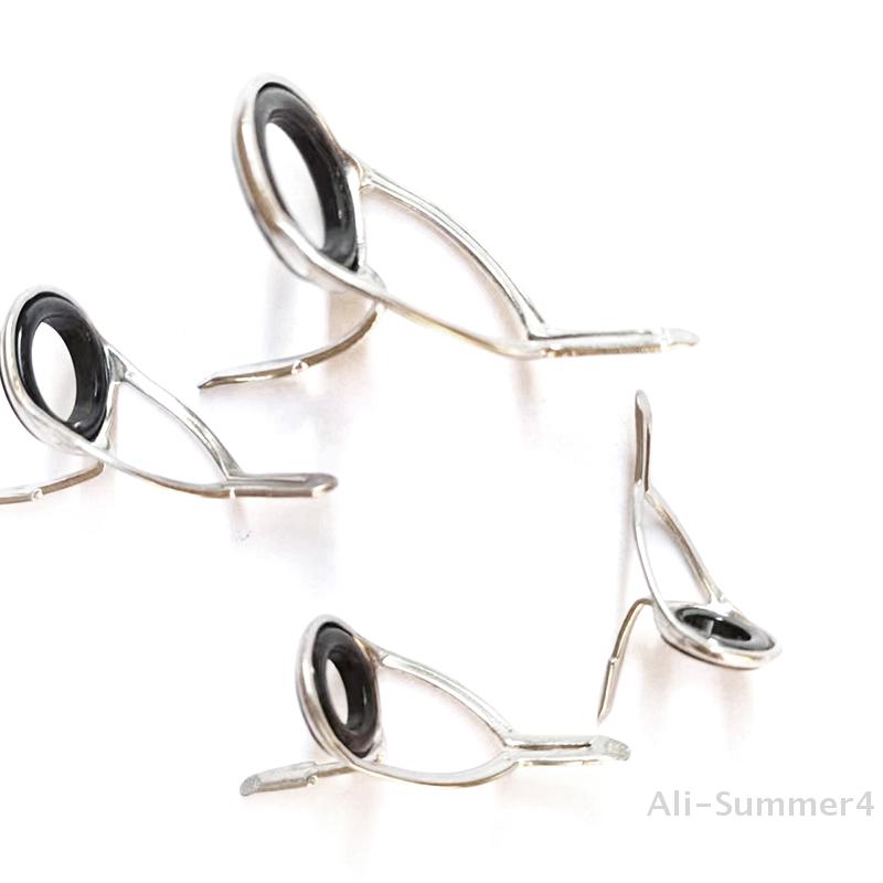 4pcs/set Fishing Tackle Stainless Steel Repair Kit Set Fishing Rod Guide Ring Tip Fishing Pole Circle Ring Eye Guide Wire Loop