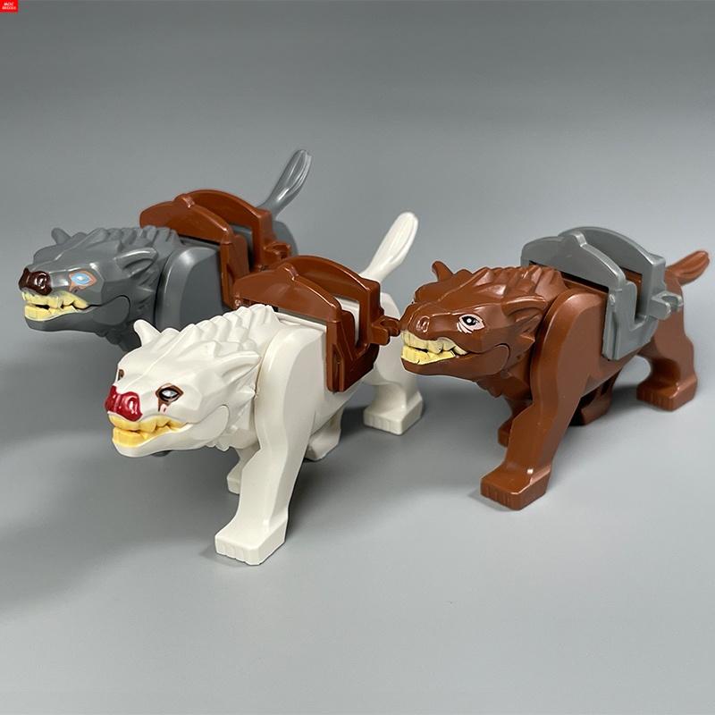 Нетоксичные Moc Кирпичи DIY Животное Волк Фигурка Аксессуары Образовательные Строительные Блоки Собранные Игрушки Подарки для Детей